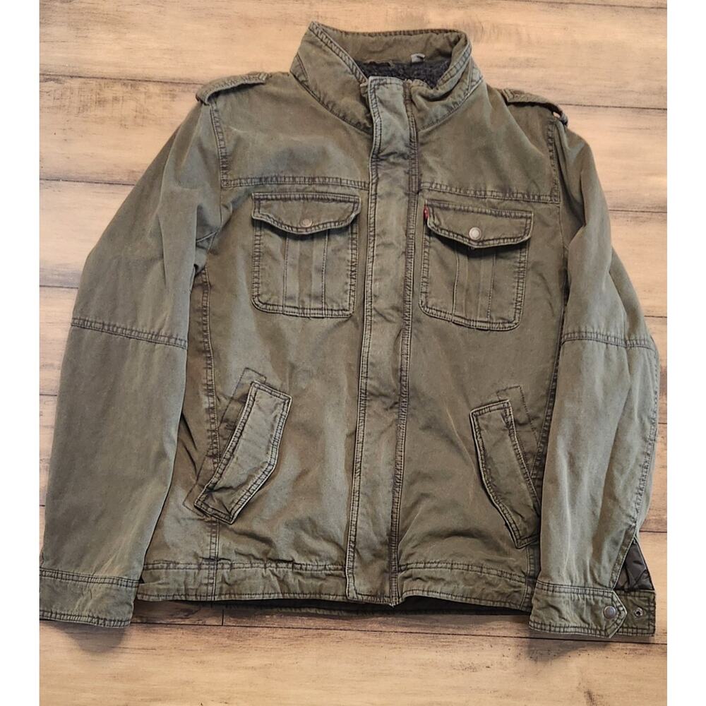 Levi's Men's Military Sherpa Lined Hooded Trucker Field Jacket Medium